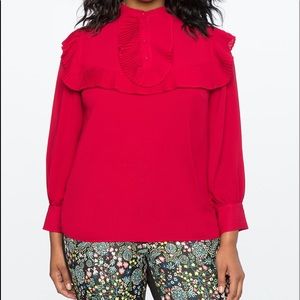 *NWOT* Eloquii Puff Sleeve Ruffle Blouse